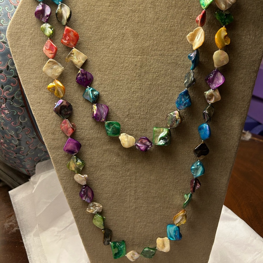 Multicolor Boho Statement Necklace - image 1